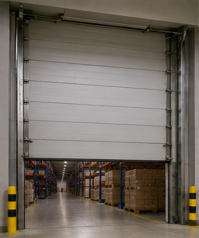 Compact Door pada warehouse untuk mendukung aktivitas penyimpanan dan distribusi barang secara efisien.
