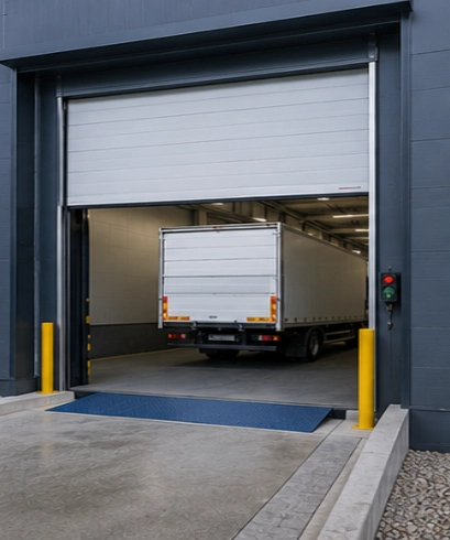 Jasa Pemasangan Exterior High Speed Doors untuk warehouse modern