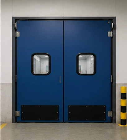 Impact Door pada warehouse untuk mendukung aktivitas logistik dan mobilitas forklift secara efisien.