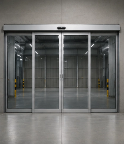 Jasa instalasi automatic door systems untuk bangunan industri dan komersial