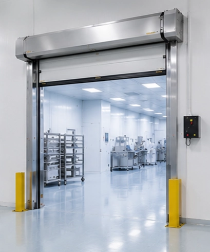 Jasa pemasangan Clean Room High Speed Doors untuk food processing clean room