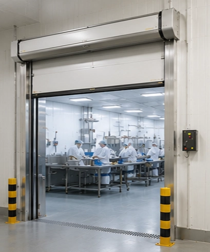 Jasa pemasangan Freezer High Speed Doors untuk pabrik pengolahan daging