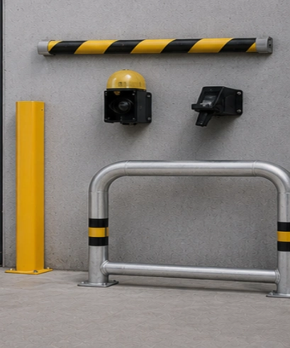 Loading Bay Safety Equipment pada area loading dock untuk meningkatkan keselamatan operasional dan perlindungan fasilitas.