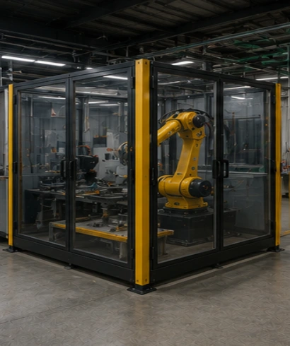 Jasa Pemasangan Machine Protection Doors untuk Robot Welding Cell