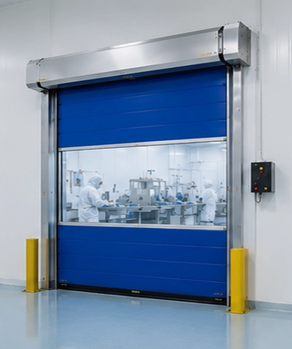 Jasa instalasi Clean Room High Speed Doors untuk industri alat kesehatan