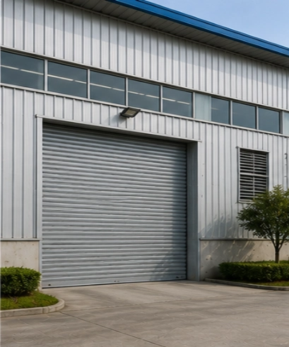 Roller Shutter Door pada pabrik manufaktur untuk mendukung proses produksi dan distribusi barang.