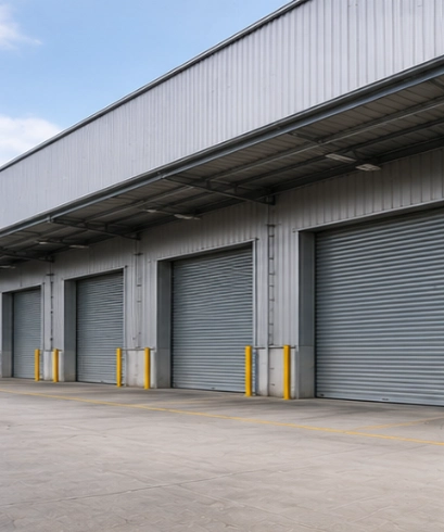 Roller Shutter Door pada warehouse untuk meningkatkan keamanan dan efisiensi akses barang.