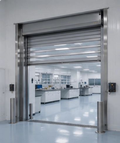 Jasa pemasangan Spiral High Speed Doors untuk industri farmasi